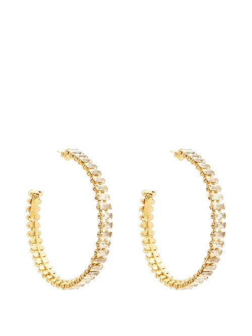 Matchesfashion.com Rosantica - Osiride Crystal-embellished Hoop Earrings - Womens - Crystal