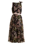 Giambattista Valli Cascade Ivy-print Silk-georgette Dress