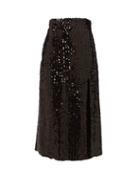 Matchesfashion.com Gucci - Hem-slit Sequinned Midi Skirt - Womens - Black