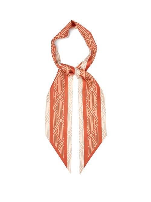 Matchesfashion.com Chlo - Geometric-print Silk-twill Scarf - Womens - Orange