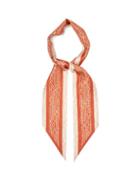 Matchesfashion.com Chlo - Geometric-print Silk-twill Scarf - Womens - Orange