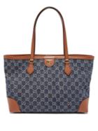 Gucci - Ophidia Gg-jacquard Leather-trim Denim Tote Bag - Womens - Denim