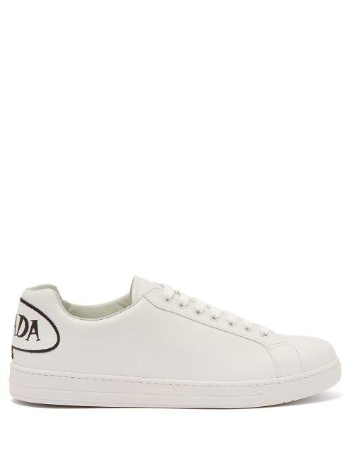 Matchesfashion.com Prada - Logo Embellished Low Top Trainers - Mens - White