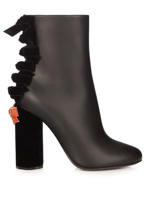 Marco De Vincenzo Velvet And Leather Ankle Boots