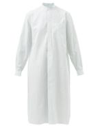 Charvet - Stand-collar Striped Cotton-poplin Shirt Dress - Womens - Green Stripe