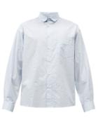 Matchesfashion.com Jacquemus - Simon Micro-check Cotton-poplin Shirt - Mens - Light Blue