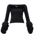 Matchesfashion.com A.w.a.k.e. Mode - Distorted Cuff Crepe Evening Top - Womens - Black