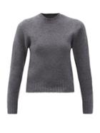 Matchesfashion.com Jil Sander - Cropped Boiled-wool Sweater - Womens - Dark Grey