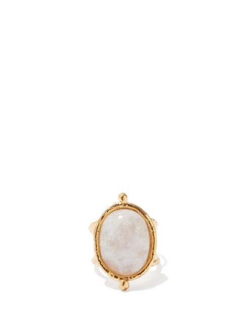 Matchesfashion.com Sylvia Toledano - Grande Ovale Moonstone Ring - Womens - Gold Multi