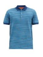 Matchesfashion.com Missoni - Striped Cotton-piqu Polo Shirt - Mens - Blue Multi