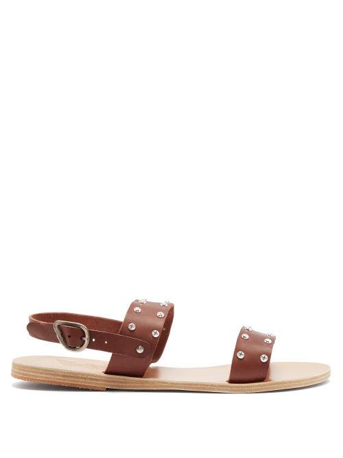 Matchesfashion.com Ancient Greek Sandals - Dinami Studded Leather Sandals - Womens - Dark Brown