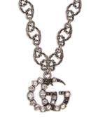 Matchesfashion.com Gucci - Gg Logo Small Pendant Necklace - Womens - Crystal