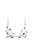 Matchesfashion.com Solid & Striped - The Morgan Polka Dot Triangle Bikini Top - Womens - White Black