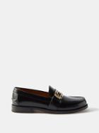 Gucci - Gg-logo Leather Loafers - Mens - Black