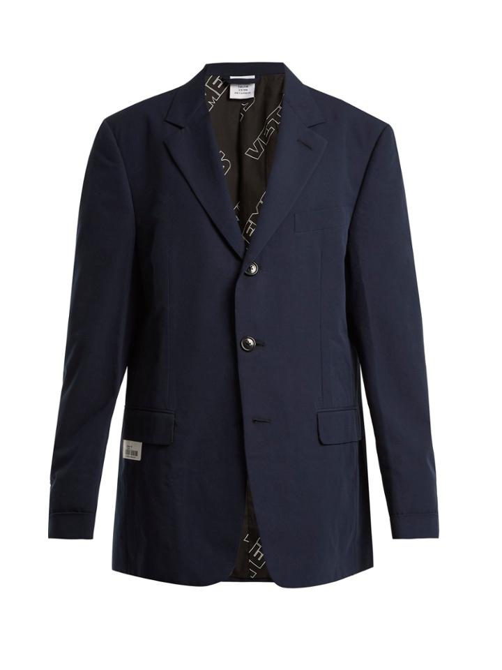 Vetements Oversized Single-breasted Cotton Blazer
