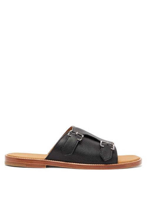 Matchesfashion.com John Lobb - Beacon Leather Slides - Mens - Black