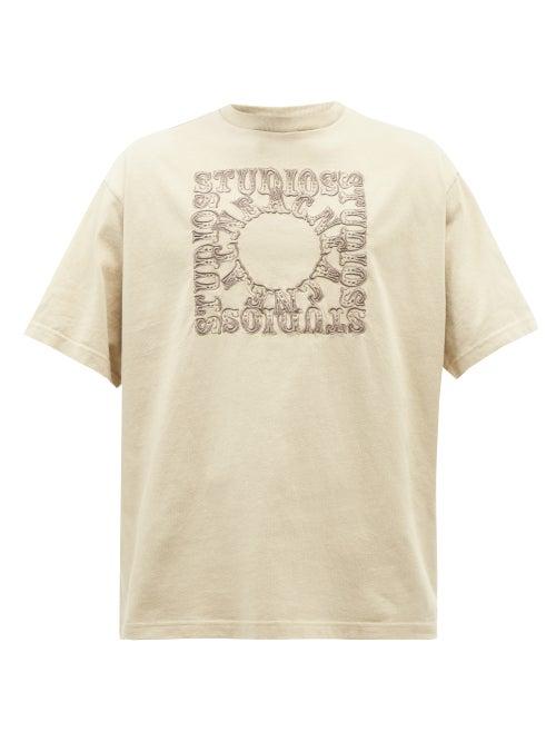 Acne Studios - Edlund Circus-logo Embroidered Cotton T-shirt - Mens - Green
