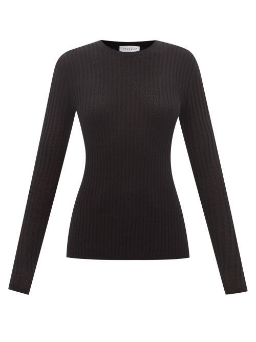 Gabriela Hearst - Margaret Pointelle-knit Cashmere-blend Sweater - Womens - Black