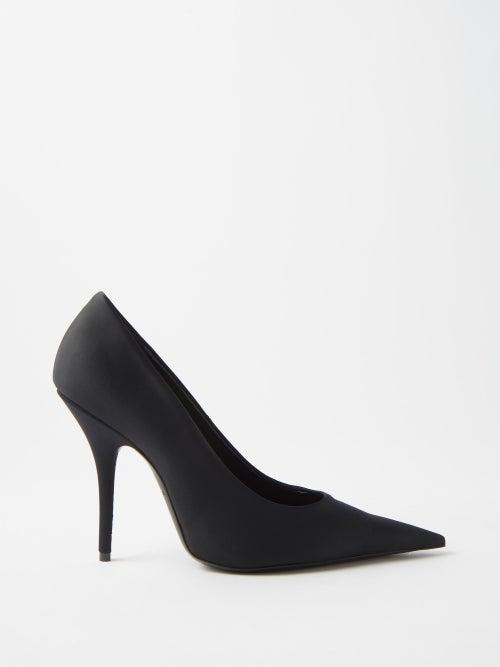 Balenciaga - Knife 100 Jersey And Leather Pumps - Womens - Black