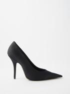 Balenciaga - Knife 100 Jersey And Leather Pumps - Womens - Black