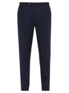 Matchesfashion.com P. Johnson - Straight Leg Linen Trousers - Mens - Navy