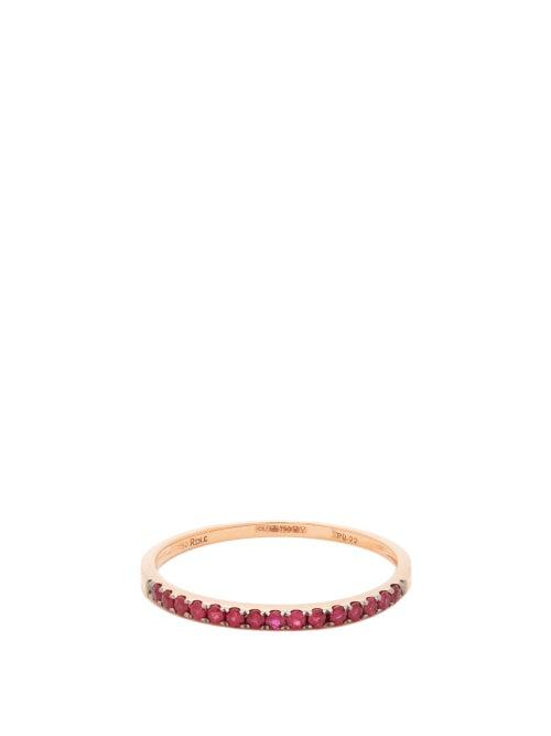 Matchesfashion.com Rosa De La Cruz - Ruby & 18kt Rose Gold Eternity Ring - Womens - Red