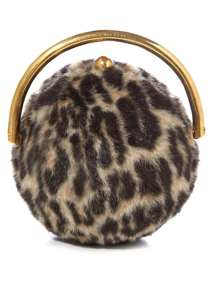 Stella Mccartney Ball Leopard Faux-fur Classic Clutch