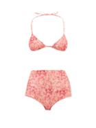 Matchesfashion.com Adriana Degreas - Hydrangea-print Triangle Bikini - Womens - Pink Print