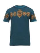 Matchesfashion.com Dolce & Gabbana - Crest Print Cotton Jersey T Shirt - Mens - Blue