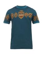 Matchesfashion.com Dolce & Gabbana - Crest Print Cotton Jersey T Shirt - Mens - Blue