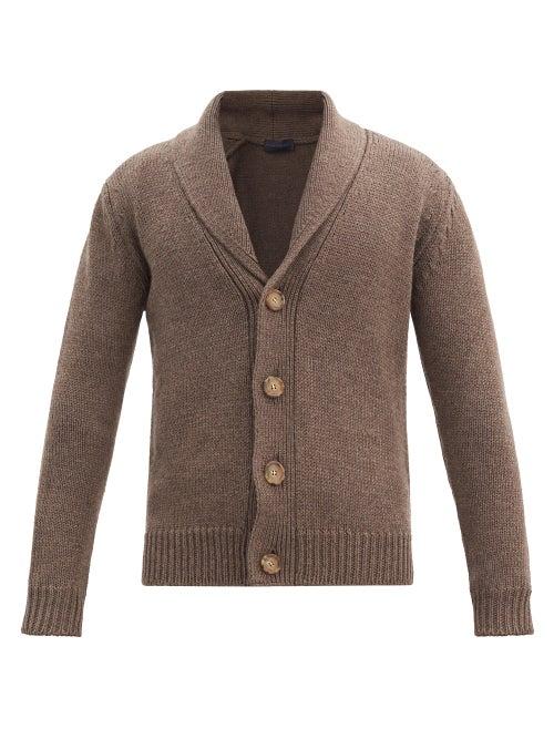 Matchesfashion.com Thom Sweeney - Shawl-lapel Merino-wool Cardigan - Mens - Beige