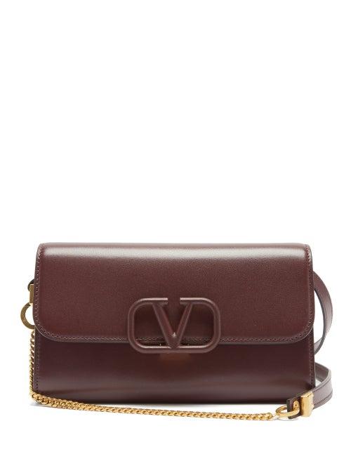 Matchesfashion.com Valentino Garavani - V-sling Leather Shoulder Bag - Womens - Burgundy