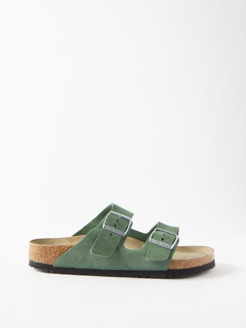 Birkenstock - Arizona Suede Slides - Womens - Light Green