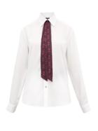 Matchesfashion.com Edward Crutchley - Neck-tie Silk Shirt - Womens - White