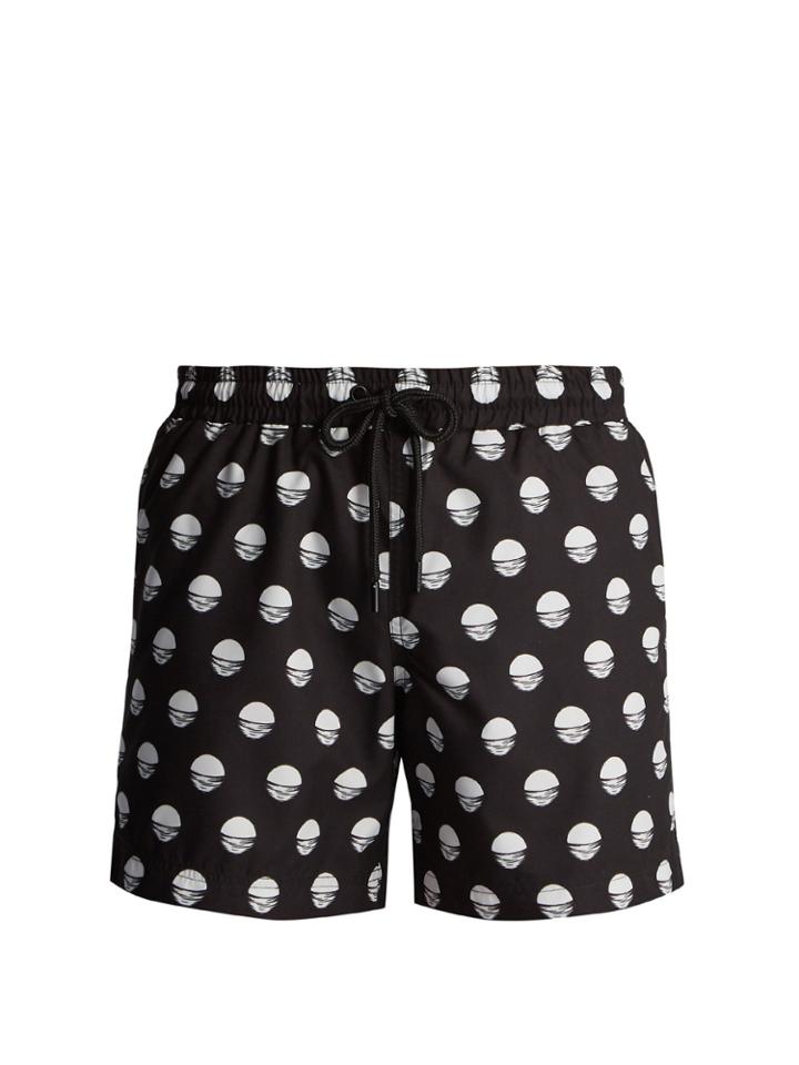 Commas Rising Sun-print Swim Shorts