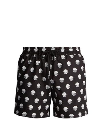 Commas Rising Sun-print Swim Shorts