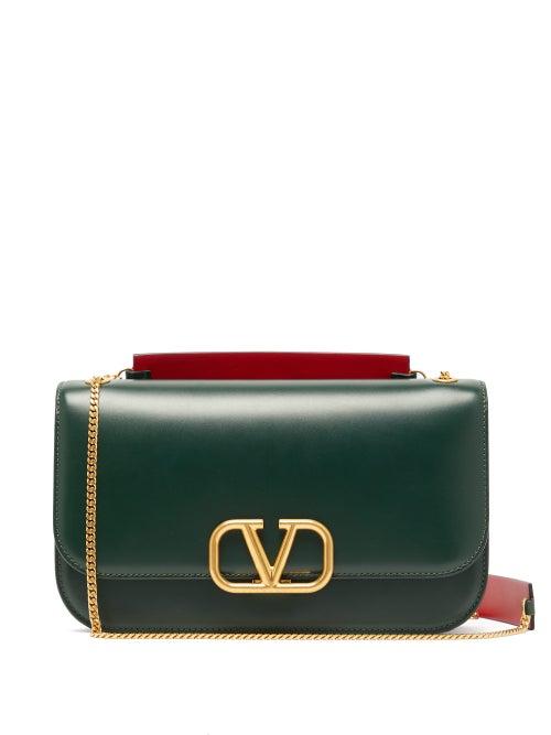 Matchesfashion.com Valentino - V Sling Medium Leather Cross Body Bag - Womens - Green