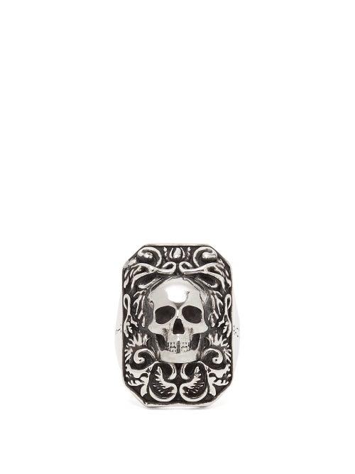 Matchesfashion.com Alexander Mcqueen - Skull Ring - Mens - Silver