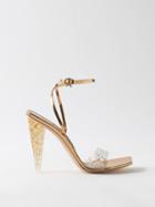 Gianvito Rossi - Odyssey 105 Glitter-plexi And Leather Sandals - Womens - Gold