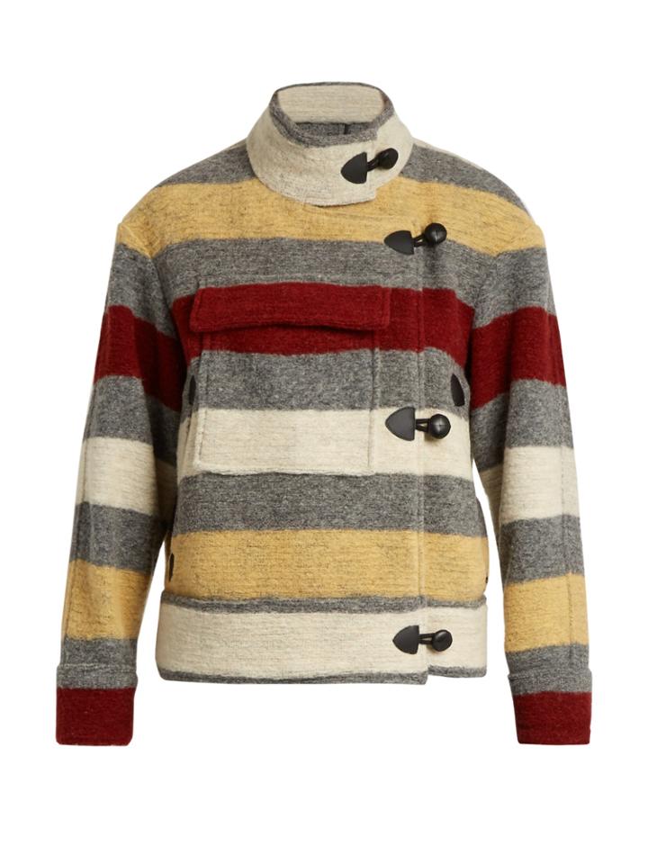 Isabel Marant Étoile Fred Blanket-striped Patch-pocket Jacket