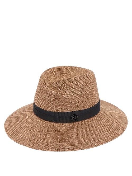 Ladies Accessories Maison Michel - Virginie Woven Hemp-straw Hat - Womens - Camel