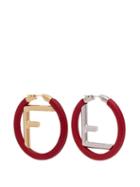 Matchesfashion.com Fendi - Orecchini Logo Leather Earrings - Womens - Red