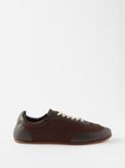 The Row - Owen City Mesh And Leather Trainers - Womens - Brown