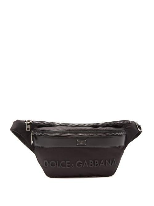 Matchesfashion.com Dolce & Gabbana - 3d-logo Leather & Technical-gabardine Belt Bag - Mens - Black
