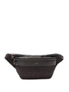 Matchesfashion.com Dolce & Gabbana - 3d-logo Leather & Technical-gabardine Belt Bag - Mens - Black