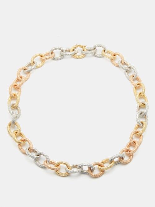 Carolina Bucci - Florentine Finish Trio Links 18kt Gold Necklace - Womens - Gold Multi