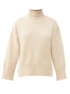 Matchesfashion.com Frame - Split-hem Brushed Wool-blend Sweater - Womens - Beige