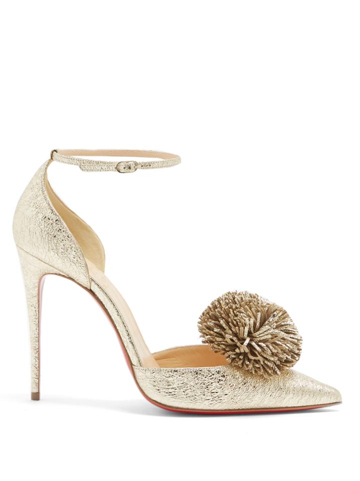 Christian Louboutin Tsarou 100mm Pompom-embellished Leather Pumps