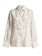 Matchesfashion.com Thierry Colson - Arthur Floral Print Silk Pyjama Shirt - Womens - Blue White