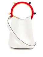 Matchesfashion.com Marni - Pannier Leather Bucket Bag - Womens - White Multi